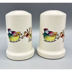 Rosanna Made in‎ Italy Christmas Holiday Santa Reindeer Salt Pepper Shakers